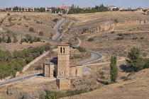 Spain, Castile, Segovia, Iglesia de la Vera Cruz or Church of the True Cross (1208) located below the Alcazar.