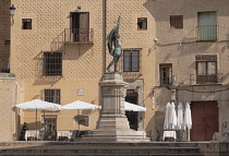 Spain, Castile, Segovia, Statue of Juan Bravo a leader of the rebel Comuneros in the Castilian Revolt of the Comuneros 1520.