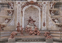 Spain, Castile, San Ildefonso, Palacio Real de la Granja de San Ildefenso dating from the 1720's, Los Banos de Diana or The Baths of Diana fountain. Drained of water.