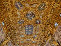 Germany, Bavaria, Augsburg, Rathaus or Town Hall, Goldener Saal or Golden Hall with its coffered ceiling dating from 1643.