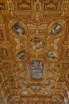 Germany, Bavaria, Augsburg, Rathaus or Town Hall, Goldener Saal or Golden Hall with its coffered ceiling dating from 1643.