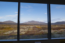 Iceland, Golden Circle, Thingvellir National Park in Autumn colours. The Mid-Atlantic Rift between the North American and Eurasian tectonic plates.