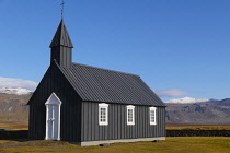 Iceland, Snaefellsnes Peninsula National Park, The Black parish Church of Budir.