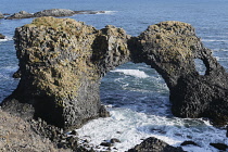 Iceland, Snaefellsnes Peninsula National Park, Gatklettur stone arch The Hellnar Arch on the coast between Hellnar and Arnarstapi.