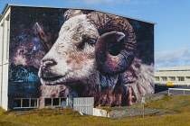 Iceland, Snaefellsnes Peninsula National Park, Hellissandur village, murals in the street art capital of Iceland.