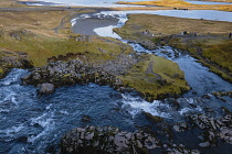 Iceland, Snaefellsnes Peninsula National Park, Kirkjufellsfoss waterfall, Church Mountain Waterfall.