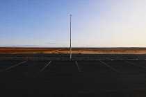 Iceland, Snaefellsnes Peninsula National Park, car park in flat coastal landscape in the autumn.