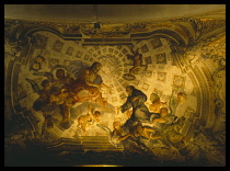 Italy, Tuscany, San Miniato, Frescos inside San Franseco Church.