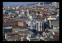 Portugal, Lisbon, General view over the city centre from the Castelo Sao Jorge.