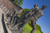 Ireland, County Kerry, Ballyseedy near Tralee, Memorial commemorating an atrocity in the Irish Civil War in 1923 in which eight anti-Treaty IRA prisoners were deliberately killed at a mined barricade...