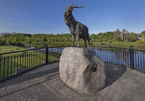 Ireland, County Kerry, Killorglin, King Puck statue designed by Alan Ryan Hall in 2001 in honour of the Puck Fair festival which takes place in the town every August.