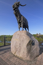 Ireland, County Kerry, Killorglin, King Puck statue designed by Alan Ryan Hall in 2001 in honour of the Puck Fair festival which takes place in the town every August.