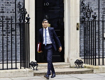 England, London, Westminster, Downing Street, 6th March 2024,  Budget Day, Conservative Primeminister Rishi Sunak, leaves for the House of Commons.