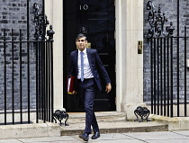 England, London, Westminster, Downing Street, 6th March 2024,  Budget Day, Conservative Primeminister Rishi Sunak, leaves for the House of Commons.