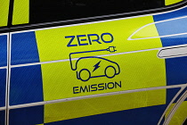 Transport, Road, Cars, Electric Vehicle, Police car with zero emissions.