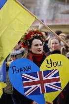 England, London, Westminster, Pro Ukraine demonstration.