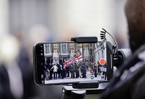 England, London, Whitehall, outside Downing Street, 23rd March 2024, Rally with the English Defence League and Turning Point UK.