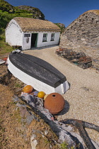 Republic of Ireland, County Donegal, Glencolmcille Folk Village also known as Father McDyers Folk Village, thatched-roof replica of a rural village in Ireland's most north westerly county dating from...