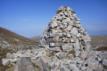 Republic of Ireland, County Donegal, Gweedore,  mini cairn on the foothills of Errigal which is Donegal's highest mountain.