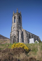 Republic of Ireland, County Donegal, Dunlewey, Ruin of Dunlewey Church of Ireland building in The Poisened Glen which was built by Jane Smith Russell as a memorial to her husband, James Russell, landl...