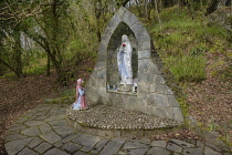 Republic of Ireland, County Donegal, Kilmacrennan, Doon Holy Well, altar shrine to the Blessed Virgin Mary at the site.