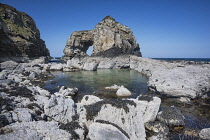 Republic of Ireland, County Donegal, Fanad Peninsula, Great Pollet Arch which is the largest sea arch on the island of Ireland standing at a towering 150 feet.