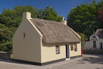 Republic of Ireland, County Clare, Bunratty Folk Park, 19th Century Village Street, Thatched cottage.