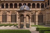 Spain, Castile and Leon, Salamanca, Convento de San Esteban, Dominican monastery in the Plateresque style built between 1524 to 1610, the Inner Courtyard with a shrine in the centre.