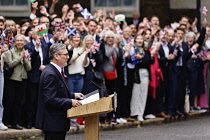 England, London, Westminster,  Keir Starmer entering 10 Downing Street as the new Labour Prime Minister 5th July 2024.