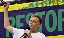 England, London,  Chris Packham, BBC Springwatch presenter, Speaking at Restore Nature rally.