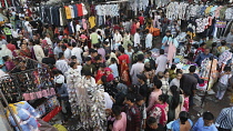 India, Gujarat, Ahmedabad, Busy market scene.