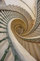 Spain, Galicia, Santiago de Compostela, Museo del Pueblo Gallego or Museum of Galician People, Spiral staircase.