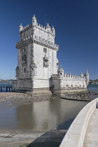 Portugal, Lisbon, Belem Tower, 16th-century fortification that served as a point of embarkation and disembarkation for Portuguese explorers and as a ceremonial gateway to Lisbon, the tower symbolizes...