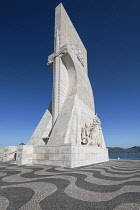 Portugal, Lisbon, Belem, the Monument to the Discoveries on the Tagus estuary from where Portuguese ships departed to explore and trade with India and the Orient, the monument celebrates the Portugues...