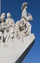 Portugal, Lisbon, Belem Tower, the Monument to the Discoveries on the Tagus estuary from where Portuguese ships departed to explore and trade with India and the Orient, the monument celebrates the Por...