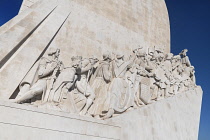 Portugal, Lisbon, Belem Tower, the Monument to the Discoveries on the Tagus estuary from where Portuguese ships departed to explore and trade with India and the Orient, the monument celebrates the Por...