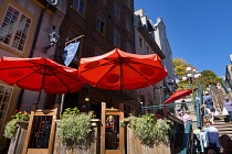 Canada, Quebec Province, Quebec City, Breakneck Stairs in Vieux Quebec, Old Quebec City linking Cote de la Montagne and Rue de Petit-Champlain in Basse-Ville, or Lower Town on the banks of The Saint L...