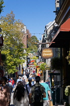 Canada, Quebec Province, Quebec City, Vieux Quebec, Old Quebec City, Le Lapin Saute Restaurant on Rue de Petit-Champlain in Basse-Ville, or Lower Town on the banks of The Saint Lawrence River