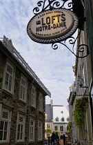 Canada, Quebec Province, Quebec City, Old Quebec or Vieux Quebec. Hotel Lofts de Notre Dame in Place Royale in Basse-Ville, or Lower Town.