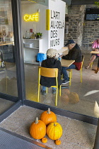 Canada, Quebec Province, Quebec City, Vieux Quebec. Coffee shop of The Quebec Art Gallery in Place Royale in Old Quebec City, Basse-Ville or Lower Town.