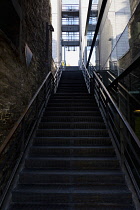 Canada, Quebec Province, Quebec City, Old Quebec City, Vieux Quebec. Steep staircase from Place Royale in Basse-Ville or Lower Town.