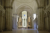 France, Maine et Loire, Abbaye de Fontevraud, Fully restored National monument, Interior of the church containing the Plantagenet Royal necropolis and effigies of: Henri Plantagenet-Henry 2 of England...