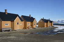 Norway, Svalbard,  Ny-London, Accommodation huts from Camp Mansfield at the abandoned marble quarying settlement on Blomstrandhalvoya Island moved to Ny-Aesund in the early 20th century.