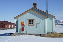 Norway, Svalbard, Ny-Alesund, Most Northerley Post Box and old Post office.