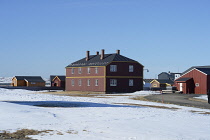 Norway, Svalbard, Ny-Alesund, North Pole Hotel. Now used to house family visitors to the research station.