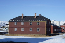 Norway, Svalbard, Ny-Alesund, North Pole Hotel. Now used to house family visitors to the research station.