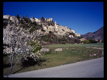 France, Rhone-Alps, Drome, Village, Montbrun, Les Bains, Early Springtime.