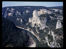 France, Rhone Alpes, Ardeche Gorge, Aigguille de  Morainne.