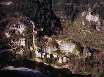 France, Lozere, Tarngorge, Village of Castelbour.