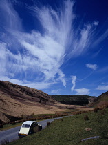 Wales, Ceredigion, Cambrian Mountains, Classic Citroen 2CV Car .